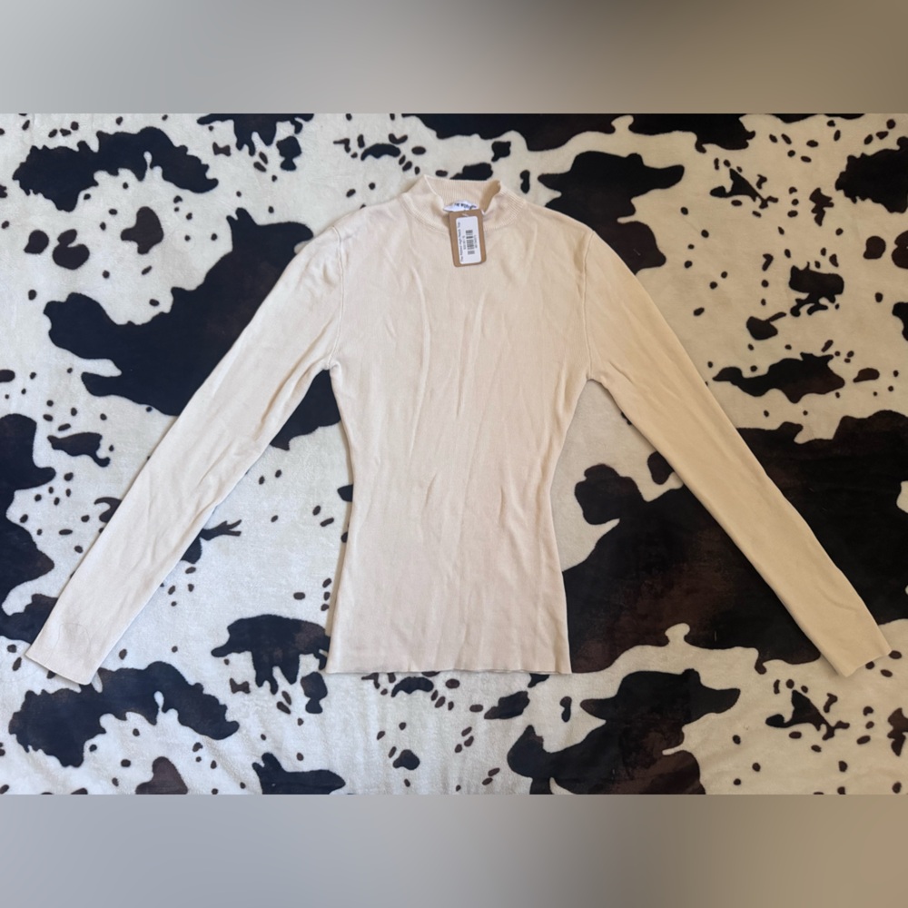 Cream Long Sleeve Ribbed Top NWT